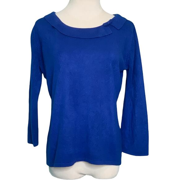 Sag Harbor blue 3/4 sleeves sweater size Small - Picture 1 of 8